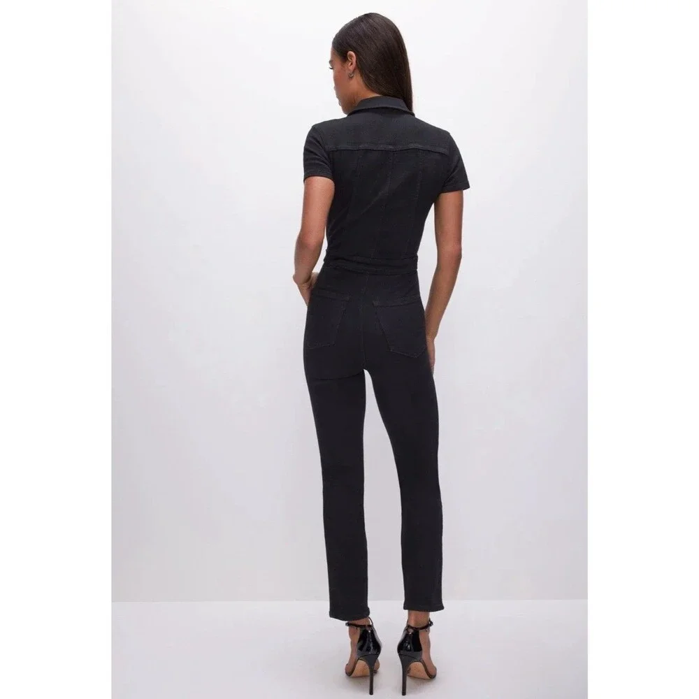 Good American‎ Black Fit for Success Bootcut Jumpsuit Medium NWT $199 MSRP